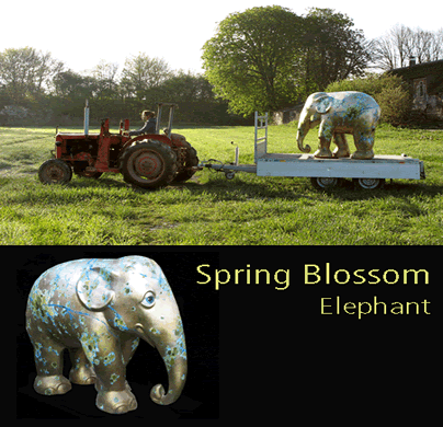 Spring Blossom Elephant van beelden kunstenaar Ciska uit Amsterdam